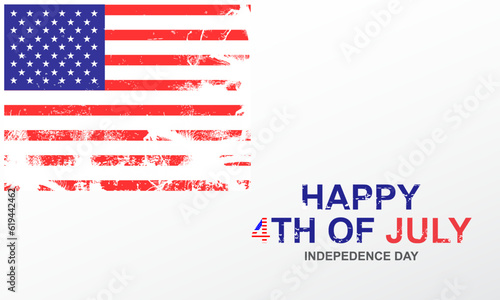 Happy 4th Of July USA Independence Day text space background. Vector illustration