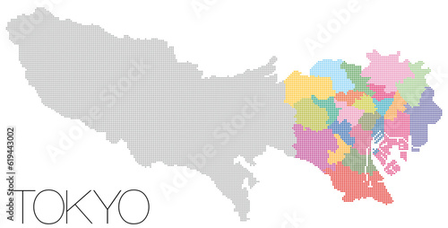 東京都ドット地図 23区 TOKIO map