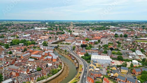 Aerial footage of rural Boston in Lincolnshire photo