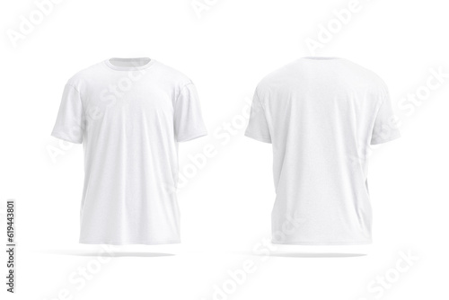Blank white oversize t-shirt mockup, front and back view