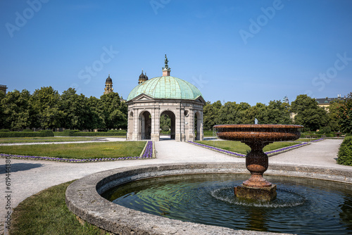 Hofgarten Park with Dianatempel in Munich, Germany photo