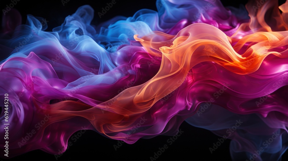 Beautiful abstract wave of colorful smoke