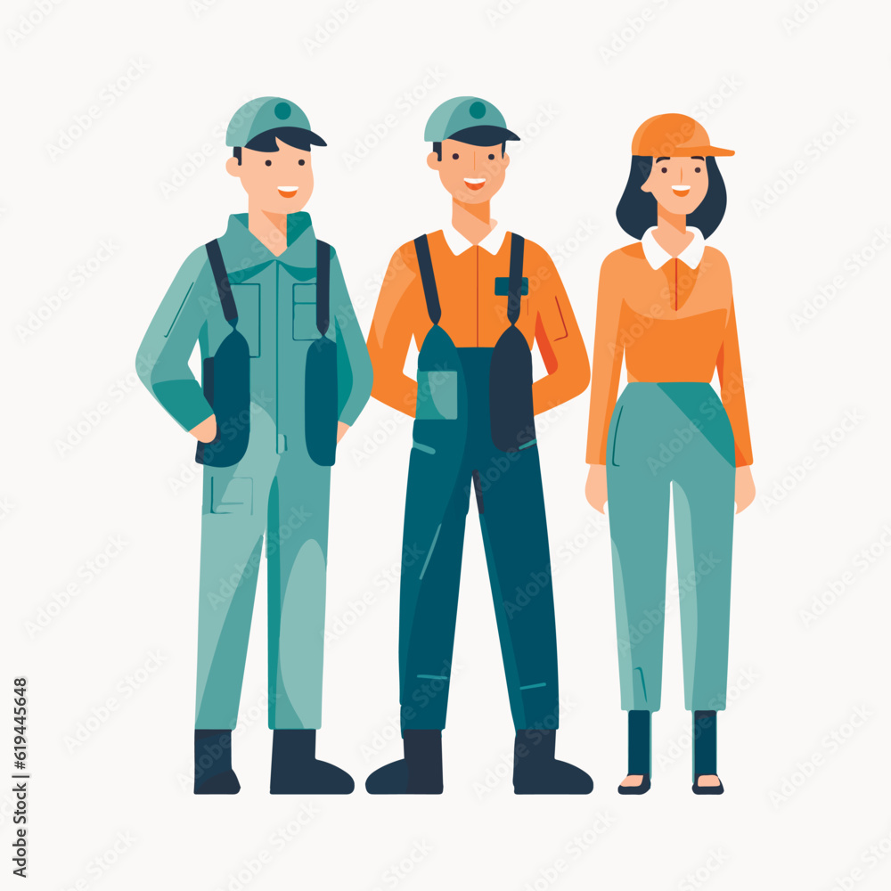 Group of young friendly people. Man and woman professionals vector illustration. Group of young friendly people. Man and woman professionals vector illustration.
