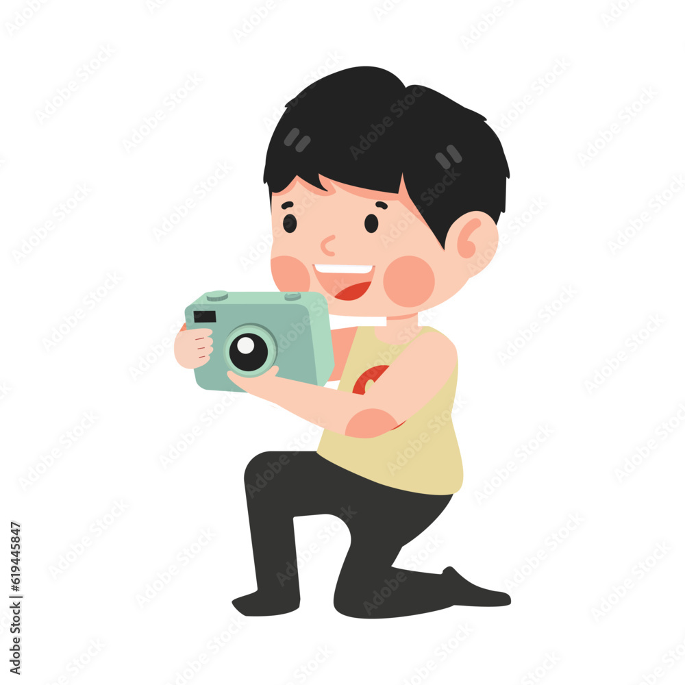 Photographer Kid take camera using a Digital Camera Photographer Kid take camera using a Digital Camera