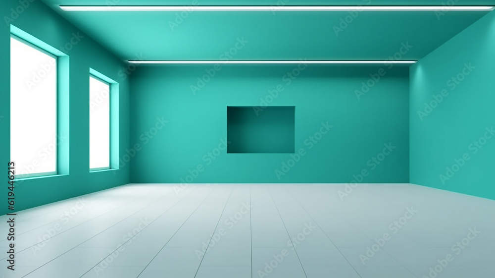 empty mint room apartment space. Generative AI