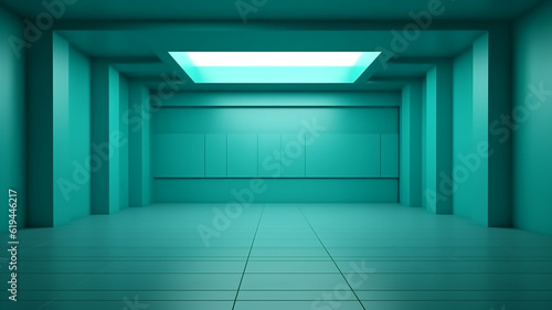 empty mint room apartment space. Generative AI © kichigin19