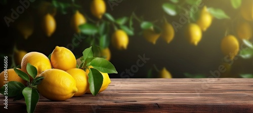 For your refreshing organic lemon drink on vintage wooden table with blur background for health, freshness and vitamin boosting concept photo
