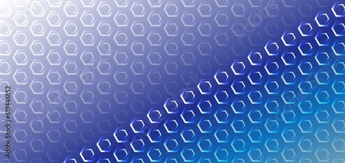 Hi-tech digital technology and engineering concept. Digital template with polygons for medical and science banners or presentations. Abstract hexagons on the blue background.