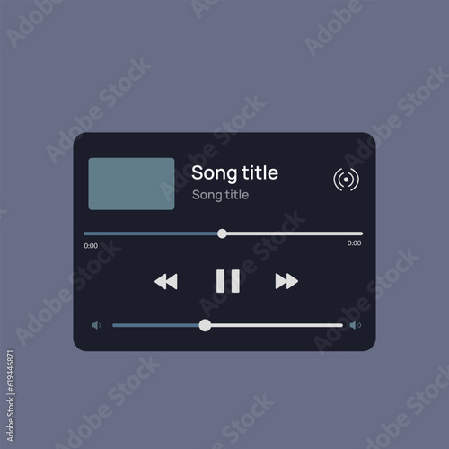 Vector illustration music player interface for smartphone. Spotify template