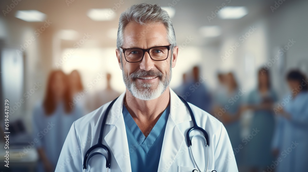 portrait of a smiling doctor in hospital. generative ai portrait of a smiling doctor in hospital. generative ai