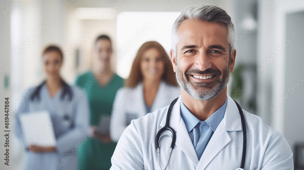 portrait of a smiling doctor in hospital. generative ai portrait of a smiling doctor in hospital. generative ai