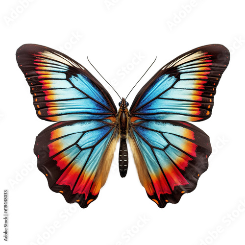 Rare, beautiful colored butterfly on a transparent background. © Tony A