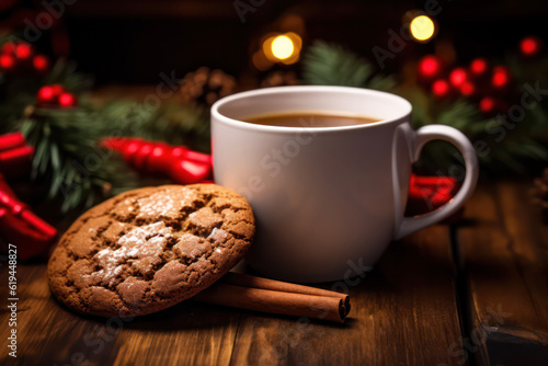 Hot chocolate and christmas cookies 