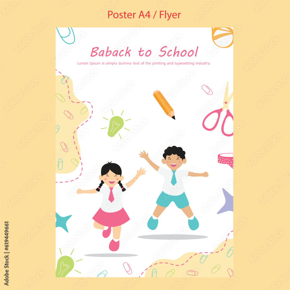 school theme flayer template vector illustration design, back to school school theme flayer template vector illustration design, back to school