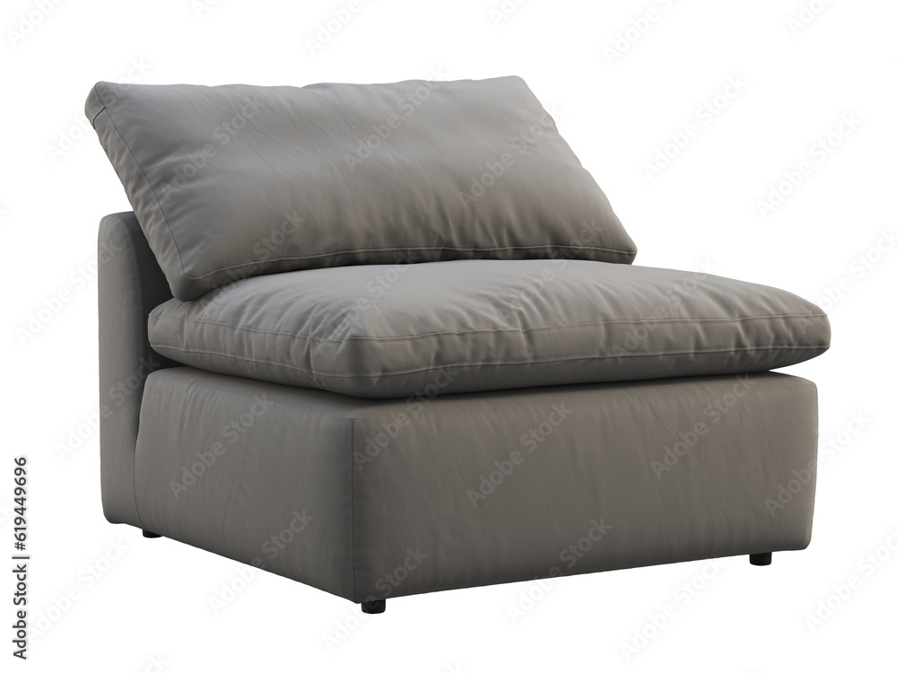 Modern gray fabric upholstery chair. 3d render. Modern gray fabric upholstery chair. 3d render.