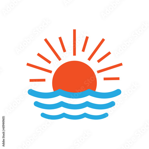 sunset icon design template vector isolated