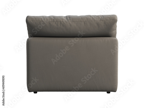 Modern gray fabric upholstery chair. 3d render.
