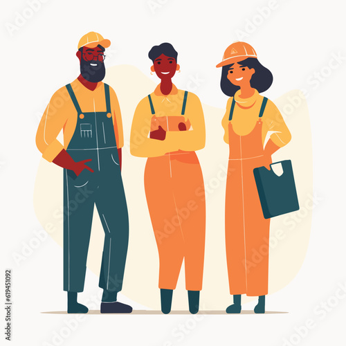 Group of young friendly people. Man and woman professionals vector illustration. © serdjo13