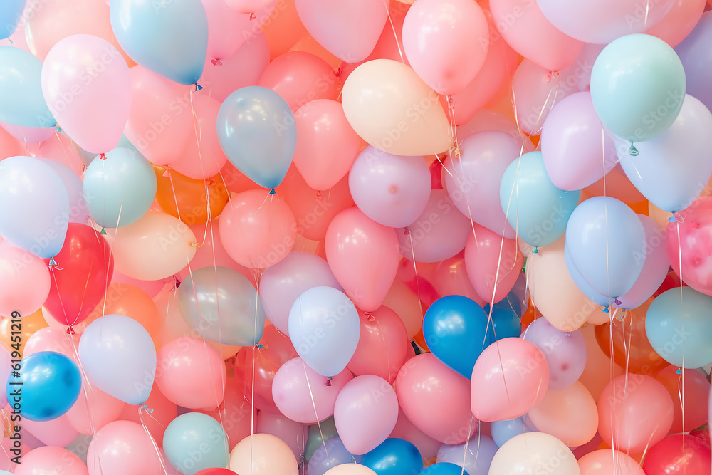 custom made wallpaper toronto digitaltexture background of multicolored rubber balloons. Generative AI