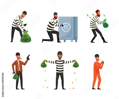 Set of criminal vector characters