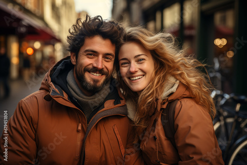 Portrait of a couple in the city. Generative Ai   © Vika art