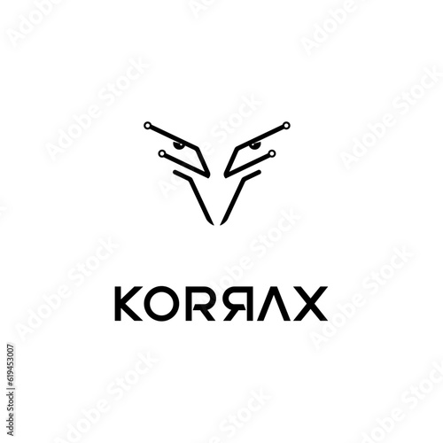 Eagle Face Token Crypto Symbol Logo Black Sign Technology Icon Design