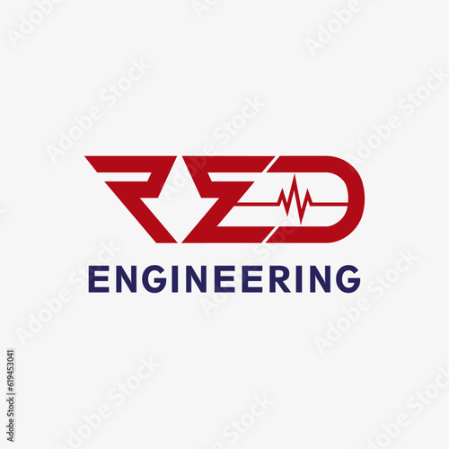 Free Download RED Engineering devolepment logo design. gear vector symbol. Engineering construction sign template - GFXLoad