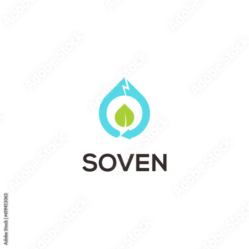 Fire Heating Cooling Snowflake Conditioning Ventilation Gear Abstract Gas Oil Water Drop Heating Sun Summer Plumbing Winter Eco Logo Recycle Energy