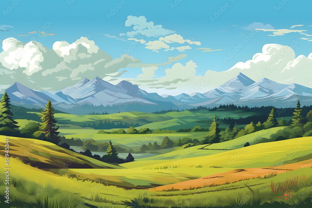 landscape nature vector Made with Generative AI landscape nature vector Made with Generative AI