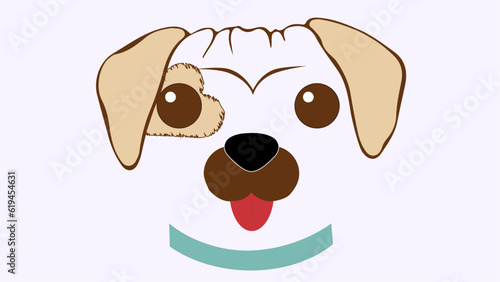 illustrated dog face card