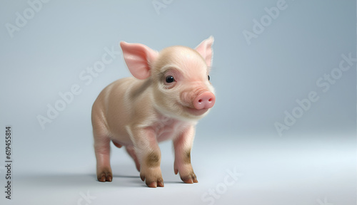 little piglet on a light background
