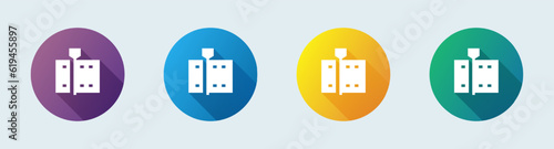 Video editing solid icon in flat design style. Clip signs vector illustration.