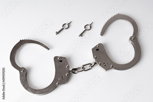 Handcuffs on a white background