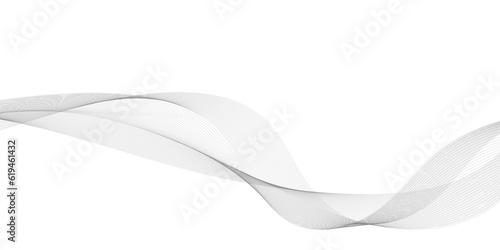 Tech grey abstract wave digital element for design. Curved wavy line certificate design element 