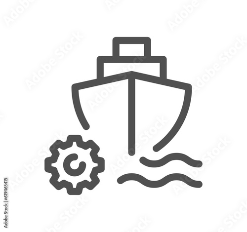 Ship management related icon outline and linear vector.