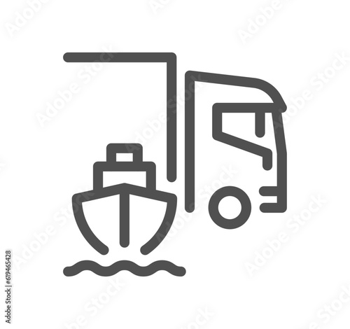 Ship management related icon outline and linear vector.