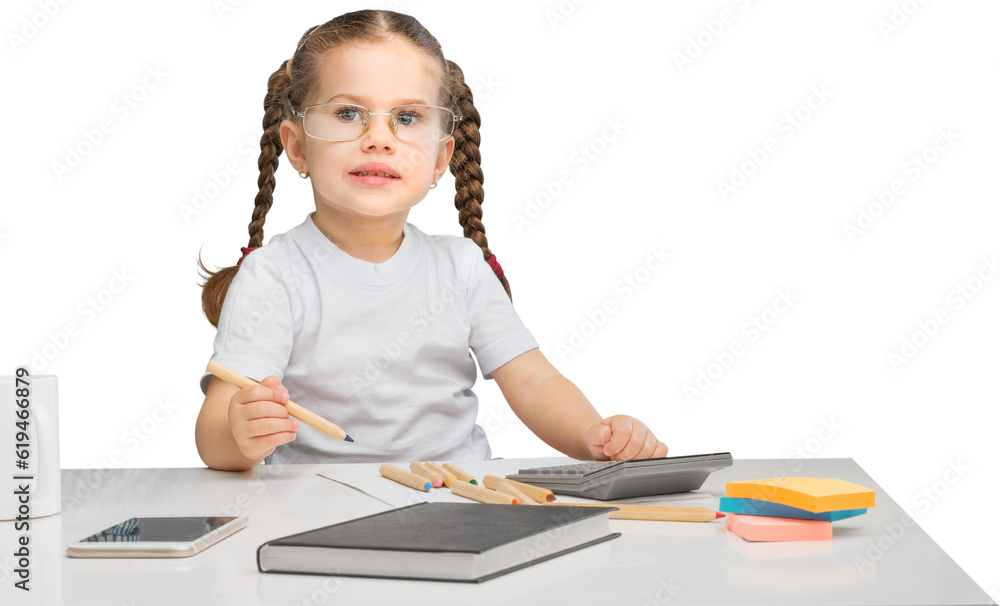 Happy busy mother working with a child on laptop Happy busy mother working with a child on laptop