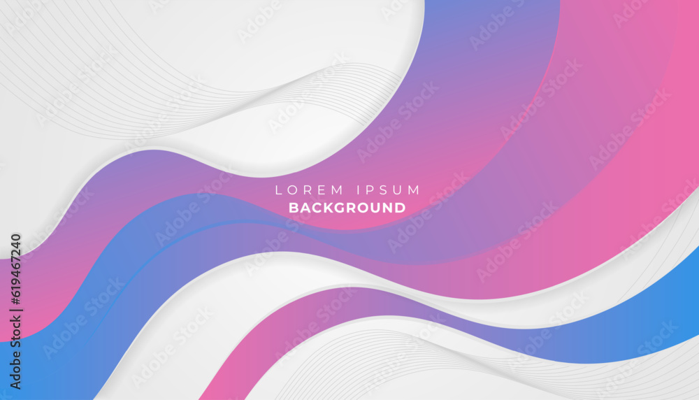 gradient blue and pink wave on vector white background Stock Vector ...