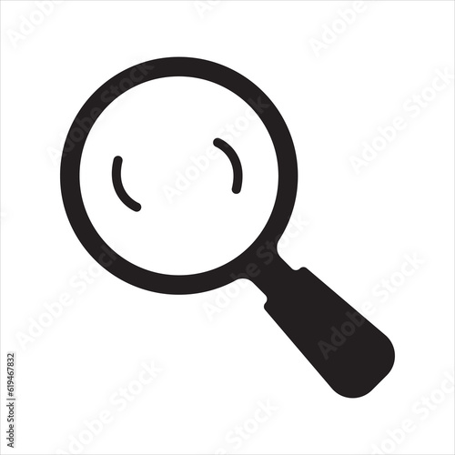 Magnifying glass icon. Search icon. Vector and glyph