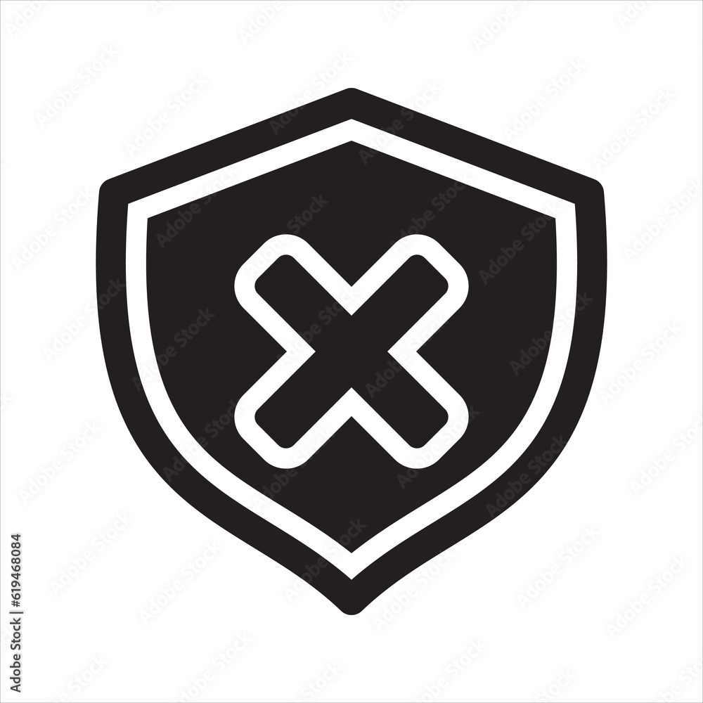 Obraz premium Security warning icon. Reject protection icon. Vector and glyph