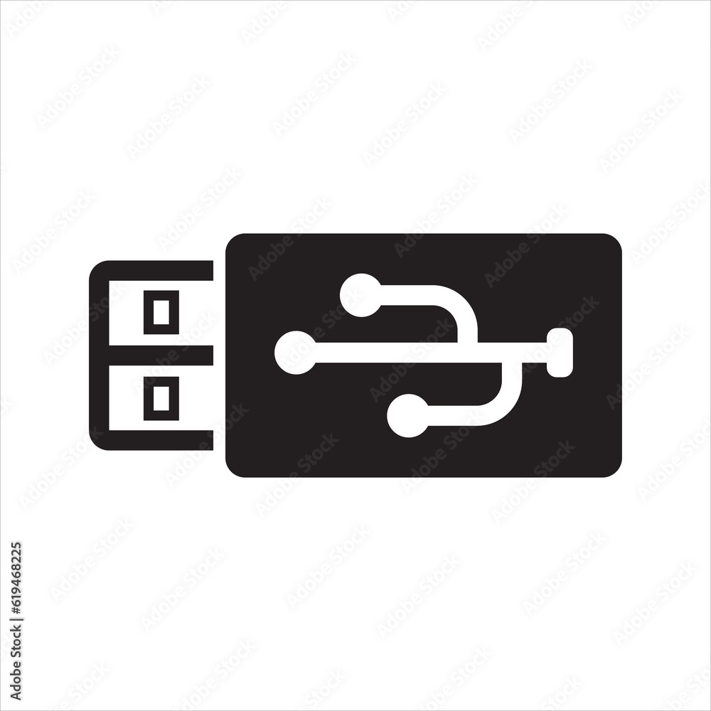 Usb pen drive icon. Vector and glyph Usb pen drive icon. Vector and glyph