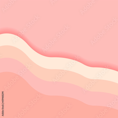 Abstract pink background with wavy lines. Vector illustration for your design