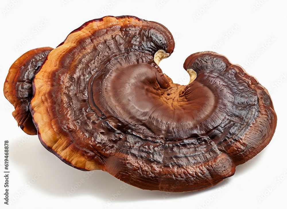 Ganoderma lucidum isolated on the white background Ganoderma lucidum isolated on the white background