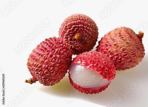 lychee on a white background
