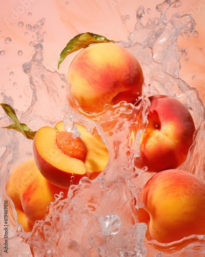 peaches in water with ice 