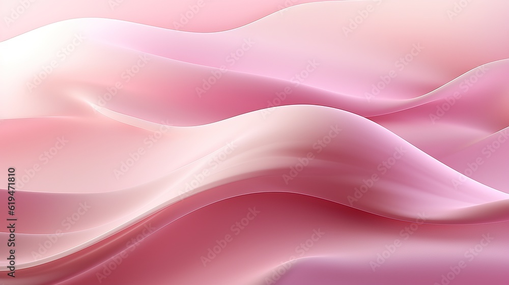 Obraz premium Soft Pink Light Silk Waves background. Abstract soft color design surface with wavy borders and curves. Generative AI.