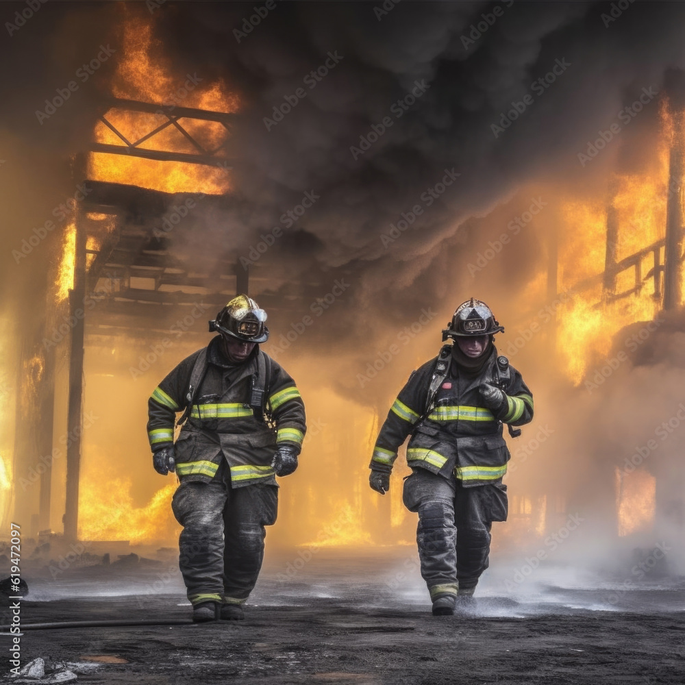 firefighters spray water to wildfire.Firefighters firefighters spray water to wildfire.Firefighters