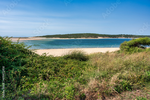  Lagoa de Albufeira beach in Sesimbra Portugal.