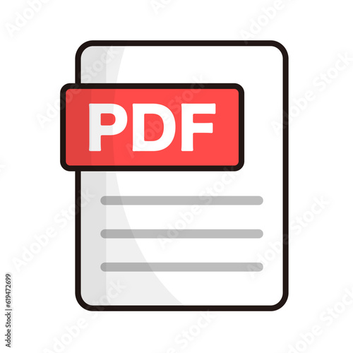 PDF electronic document file icon. PDF data icon. Vector.