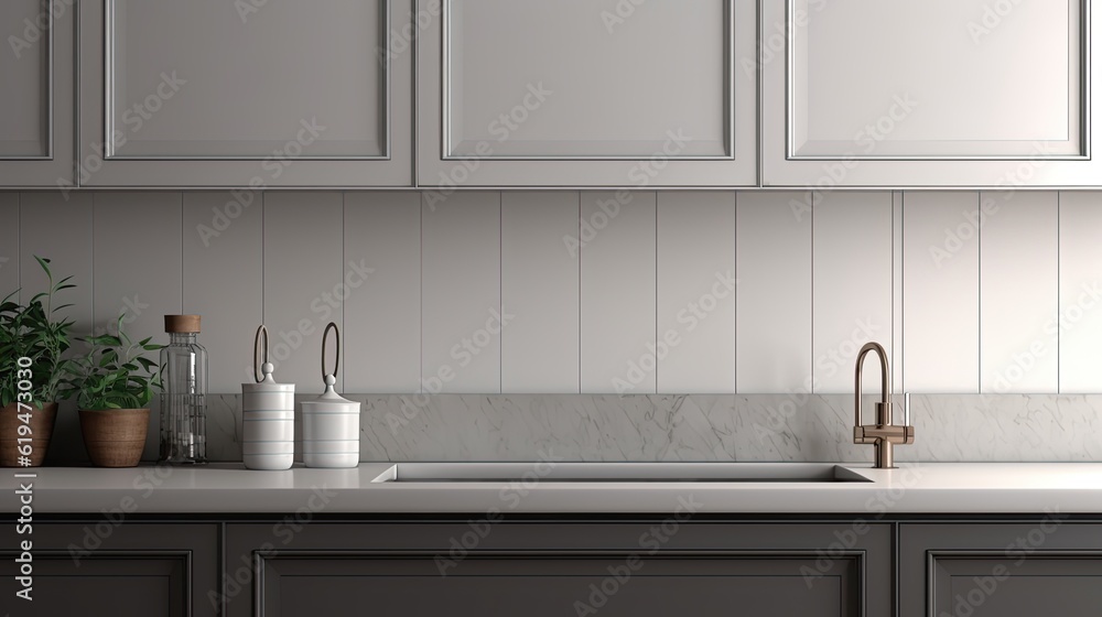 Fototapeta premium Modern Mosaic backsplash in kitchen, Modern interior, Classic style